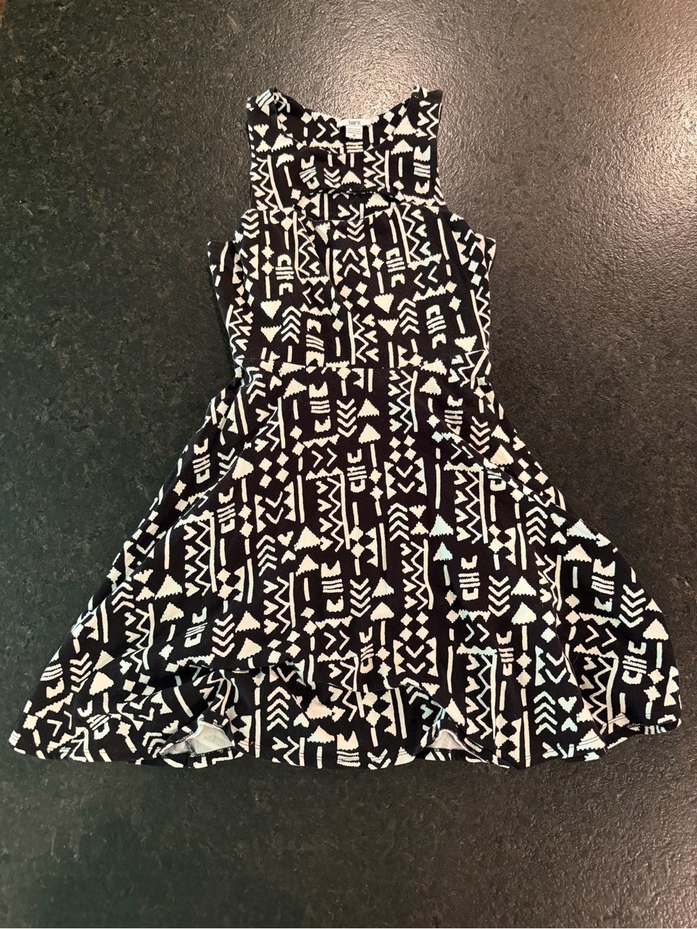 Bar III Black & White and NY & Co Orange & Brown Tribal Fit & Flare Dresses